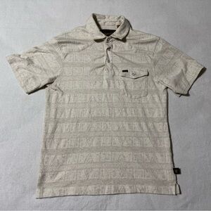 Howler Bros Ranchero Polo Shirt Mens Small Short Sleeve Pearl Snap White Beige‎